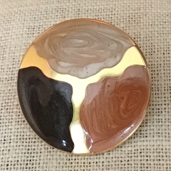 Vintage 80’s Earthy & Gold Tone Pierced Earrings Round Lightweight - Picture 15 of 16